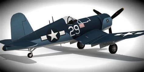 Chance Vought F4U Corsair Aircraft Paper Model By Paper Replika