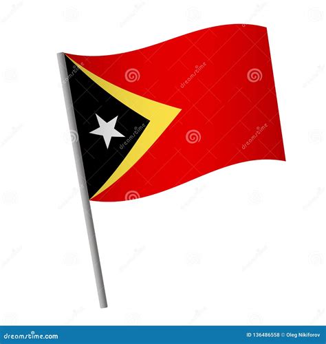 Icono De La Bandera De Timor Oriental De Timor Leste Stock De