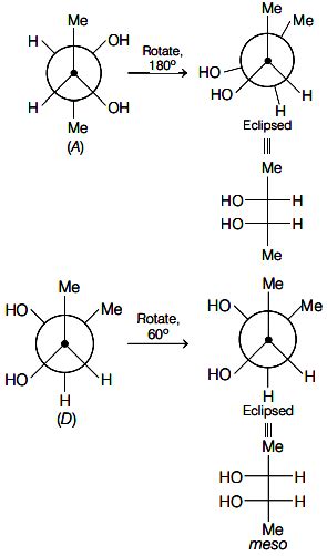 Which of the following are Newman projections of meso-2, 3-butanediol ...