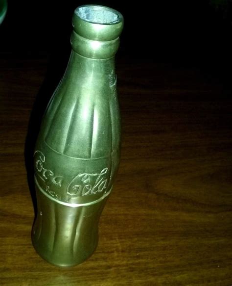 Vintage Coke Brass Coca Cola Bottle 7 Tall Aged Patina Signed Regd Collector 1865980502