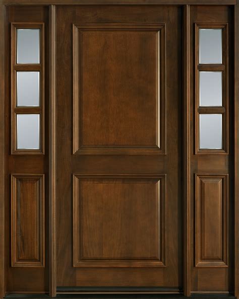 3012slmahogany Walnut Classic Entry Door Clear Beveled Glass By