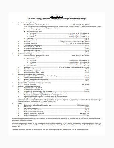 Free 4 Consultant Rate Sheet Samples In Pdf Ms Word