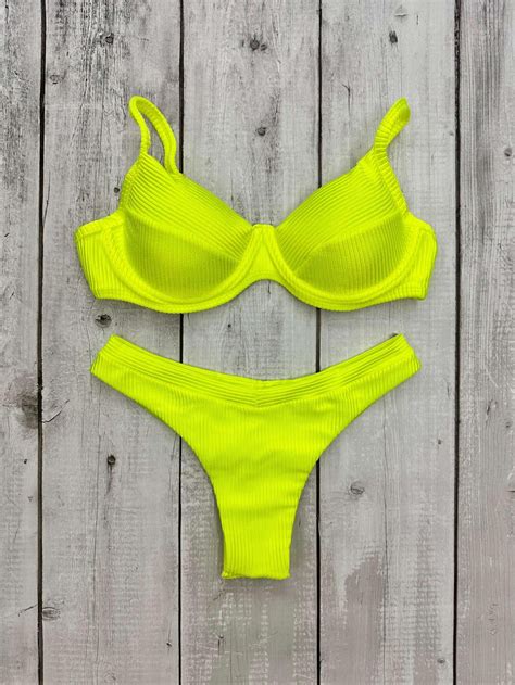 Maldives Bikini Shimmering Ribbed Palm Tree Fashion Beach