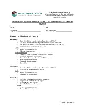 Fillable Online Rehabilitation Protocol For Mpfl Reconstruction Fax