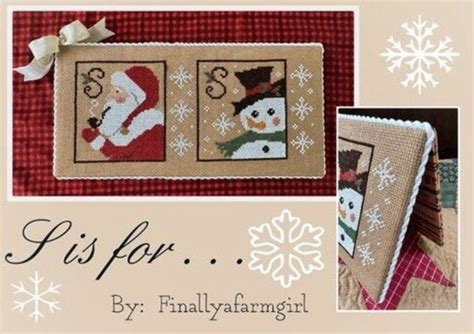 Counted Cross Stitch Pattern S Is For Christmas Decor Snowman