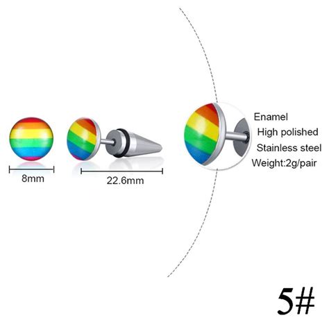 Lgbt Rainbow Rvs Oorbellen Lesbische Gay Pride Stu Grandado
