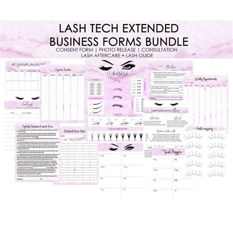 Eyelash Extension Technician Business Forms Client Consent Release