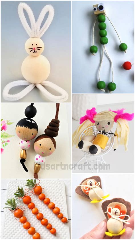 Diy Wooden Bead Crafts Kids Art And Craft