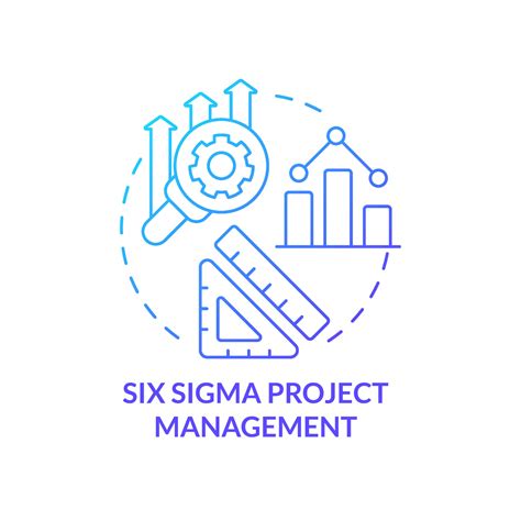 Six Sigma Project Management Blue Gradient Concept Icon Business Effective Work Organization