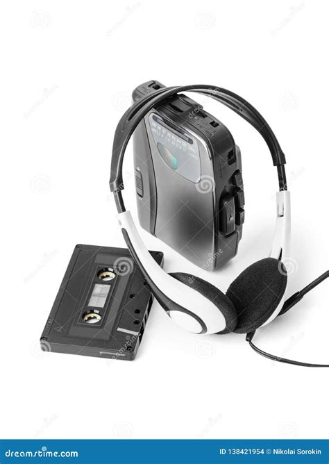 Old Cassette Player and Headphones Stock Photo - Image of black ...