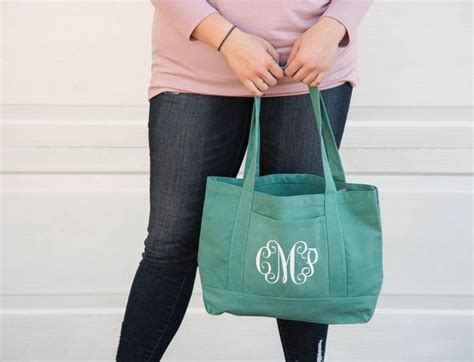 Monogrammed Canvas Tote Bag More Color Options High Etsy Monogrammed Canvas Tote Bag