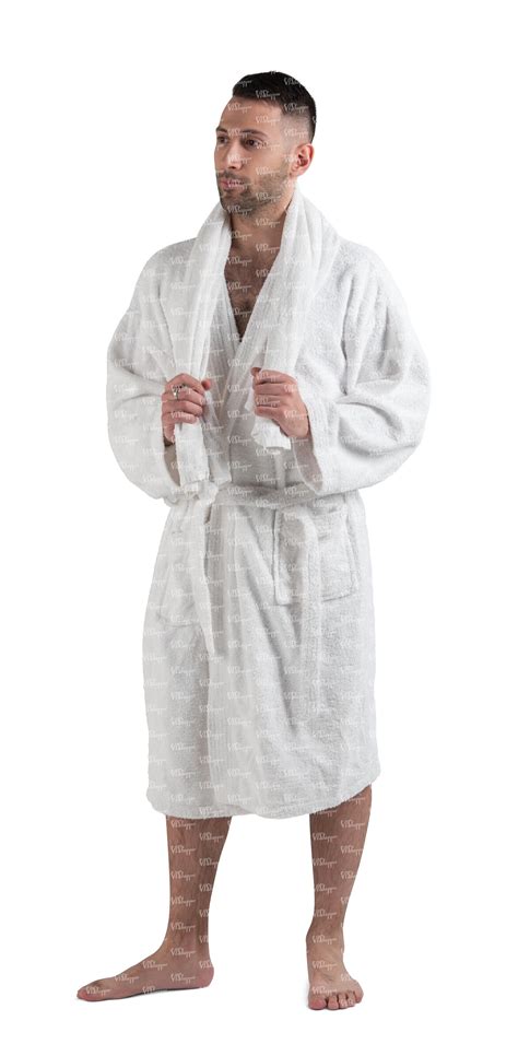 Cut Out Man In A White Bathrobe Standing VIShopper