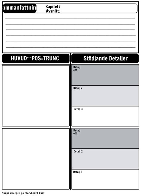 Ita Sammanfattning W Main Idea Storyboard By Sv Examples