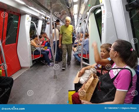 Passengers In Subway Train Metro Caracas Venezuela Editorial