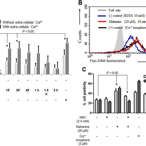 Mahanine Treated Miapaca2 Cell Exhibited Increased Intracellular Ca 2