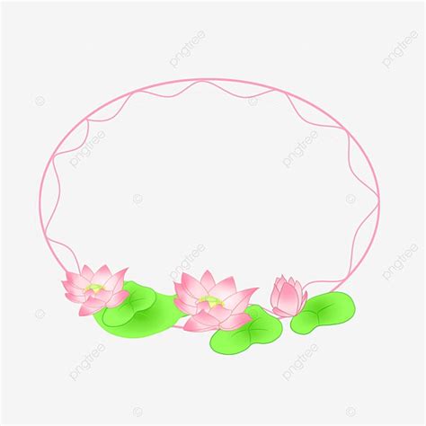 Lotus Border PNG Image Lotus Border Frame Summer Frame Plant Border