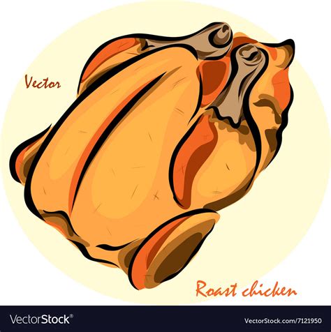 Roast Chicken Royalty Free Vector Image Vectorstock