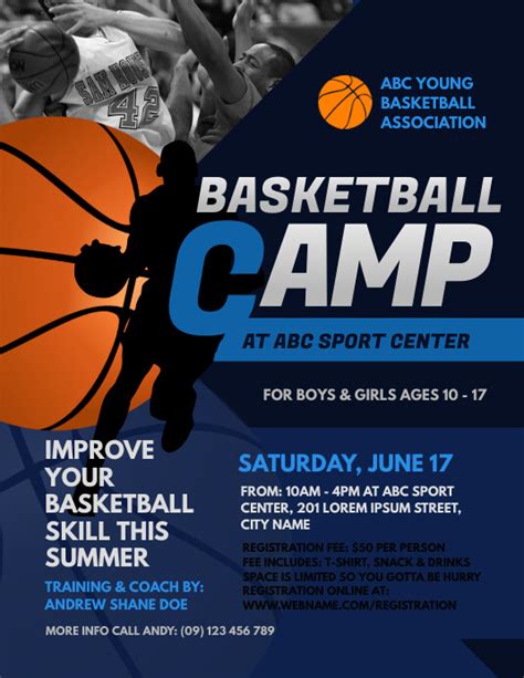 Basketball Camp Flyer Template Postermywall