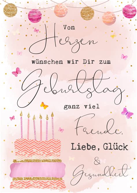 Von Herzen wünschen wir Dir zum Geburtstag ganz viel Freude Liebe