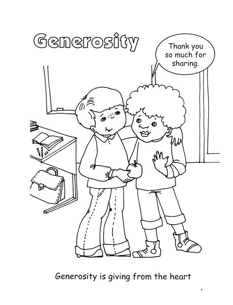 Generosity Coloring Pages Sketch Coloring Page