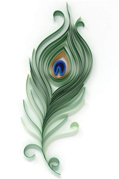 Peacock Feather Paper Quilling Art Work 1st Anniversary T For Her Paper Quilled Framed