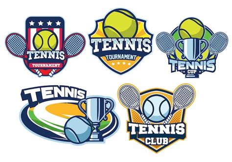 Conjunto De Dise O De Logo De Tenis Vector Premium