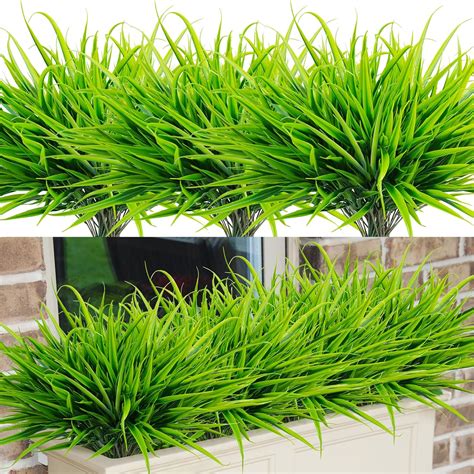 Amazon.com: Uieke 12 Bundles Artificial Outdoor Plants UV Resistant ...