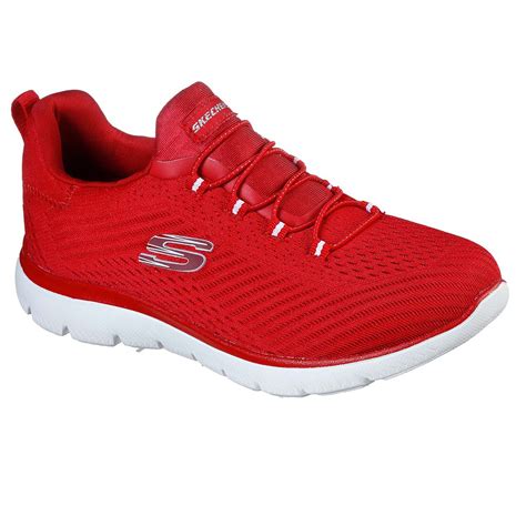 Briefmarke M Dchen Sicher Skechers Sneaker Damen Rot Beschreiben