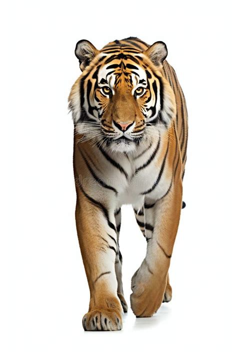 Tiger Isolated On White Background Side View Stock Illustration