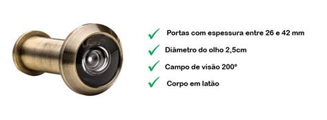 Visor Para Porta Olho M Gico Cromado Pado Qualidade Utilidades