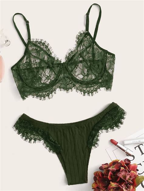 Eyelash Lace Underwire Lingerie Set Artofit
