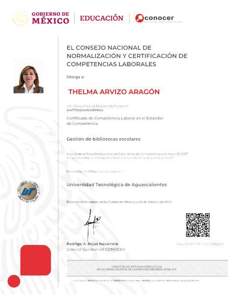 CERTIFICA CONOCER A PERSONAL DEL CENTRO DE INFORMACIÓN DEL INSTITUTO