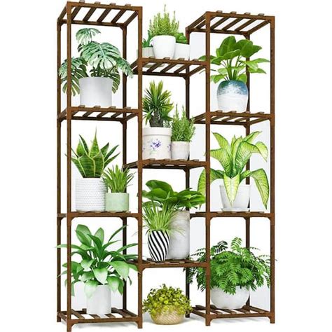 Tier Indoor And Outdoor Wooden Plant Stand Tall Large Plant Stand