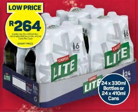 Castle Lite X Ml Non Returnable Flotties Of X Ml Cans Per