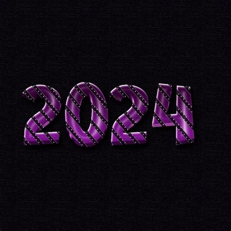 Psd 3d realista 2024 feliz año nuevo efecto de texto editable 3d con