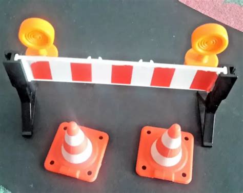 Playmobil Plots Cones Barriere Construction Signalisation Chantier Eur