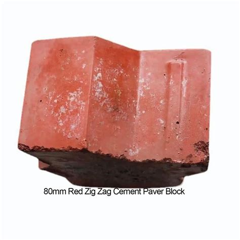 Mm Red Zig Zag Cement Paver Block At Rs Piece