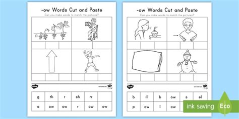 Ow Digraphs Cut And Paste Activity Teacher Made