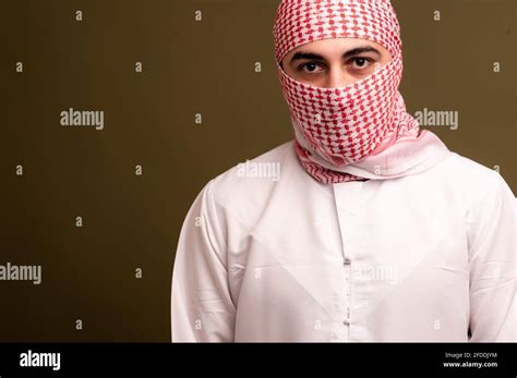 Muslim Man Portrait Of A Young Arab Man In Traditional Dress Stock