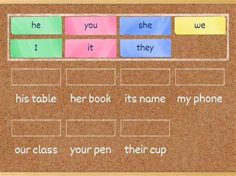 Possessive Pronouns Match Up