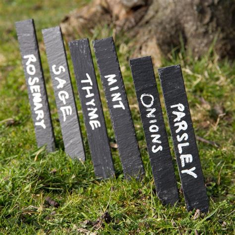 Set Of 6 Slate Plant Markers Sr34