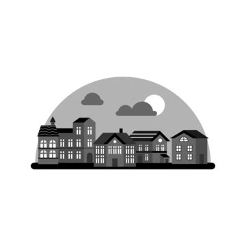 Silhouette Urban Town Building Clipart Vector, Town, Town House, Town Vector Design PNG and ...