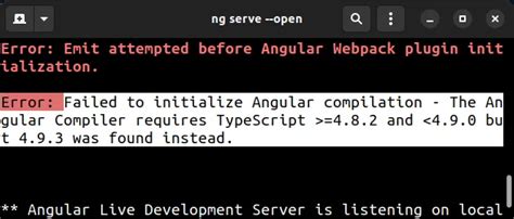 The Angular Compiler Requires TypeScript 4 8 2 And