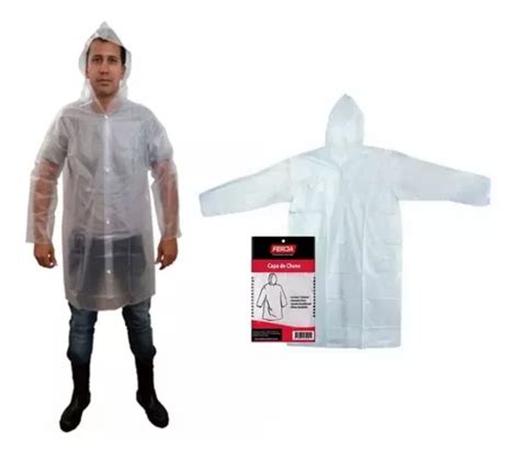 Capa De Chuva Descart Vel Transparente Unisex Tamanho Unico Frete Gr Tis