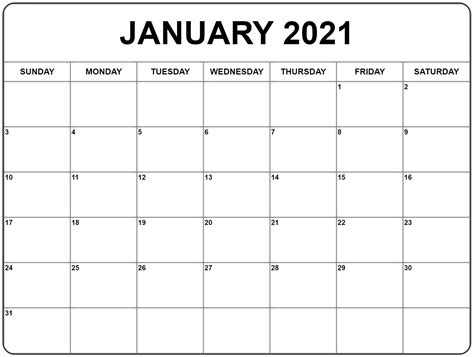 2021 Attendance Calendar Printable Pdf - Template Calendar Design