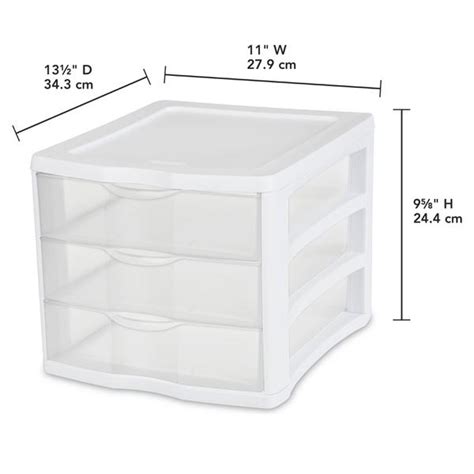 Sterilite 1791 3 Drawer Unit White 17918004