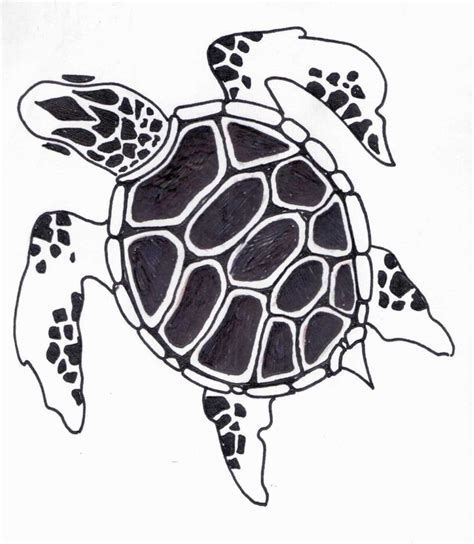 Sea Turtle Tattoo Stencil