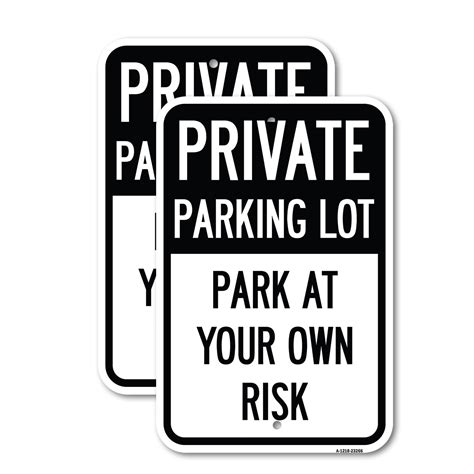 2 Pack Private Parking Lot 12 X 18 Heavy Gauge Aluminum Sign Rust Free Aluminum Weather