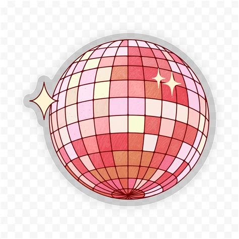 Disco Ball Retro Clear Sticker Big Moods