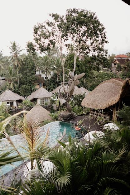 Premium Photo | A view of the pool at the bali jungle resort.